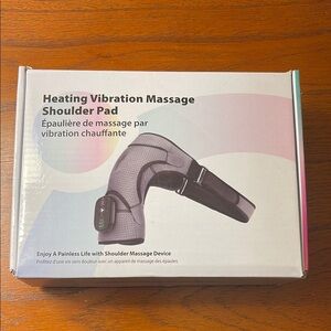 New With Box Heating Vibration Massage Shoulder Pad - Black